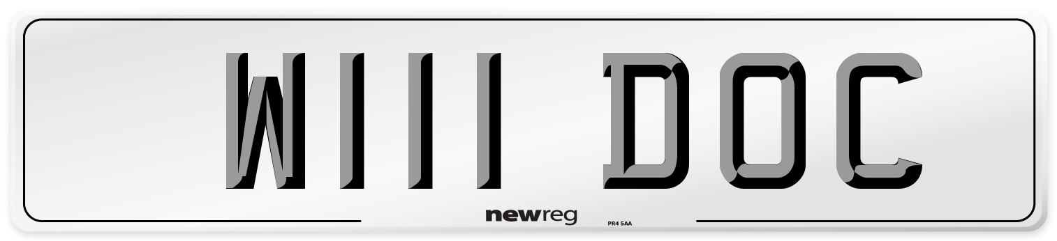 W111 DOC Number Plate from New Reg
